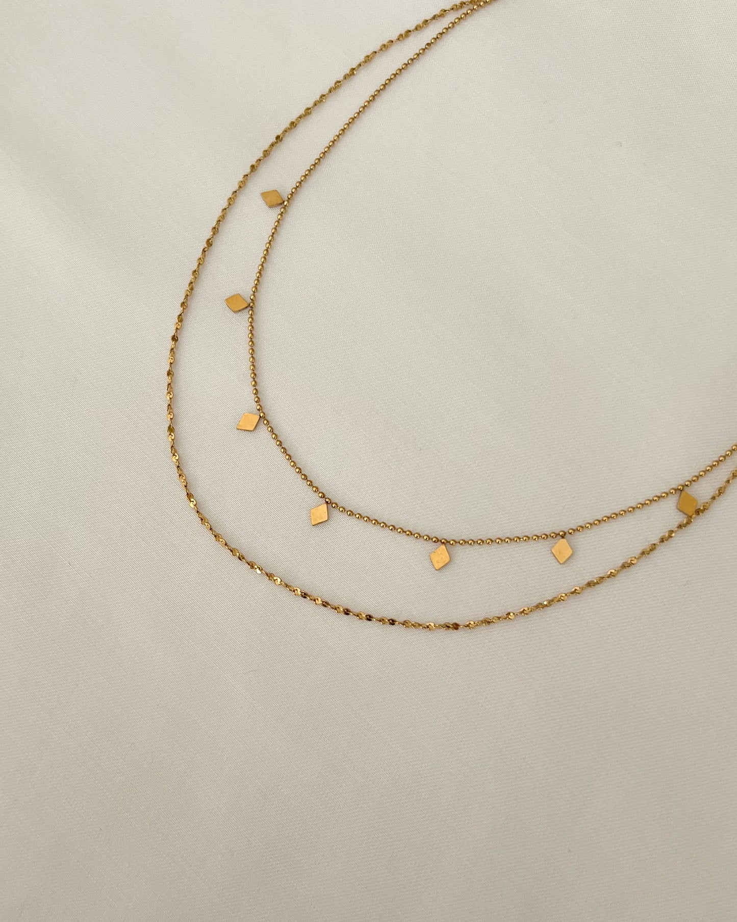 Golden Hour Double Layered Charm Necklace