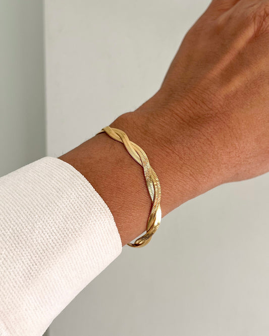 Twisted Double Layer Herringbone Bracelet