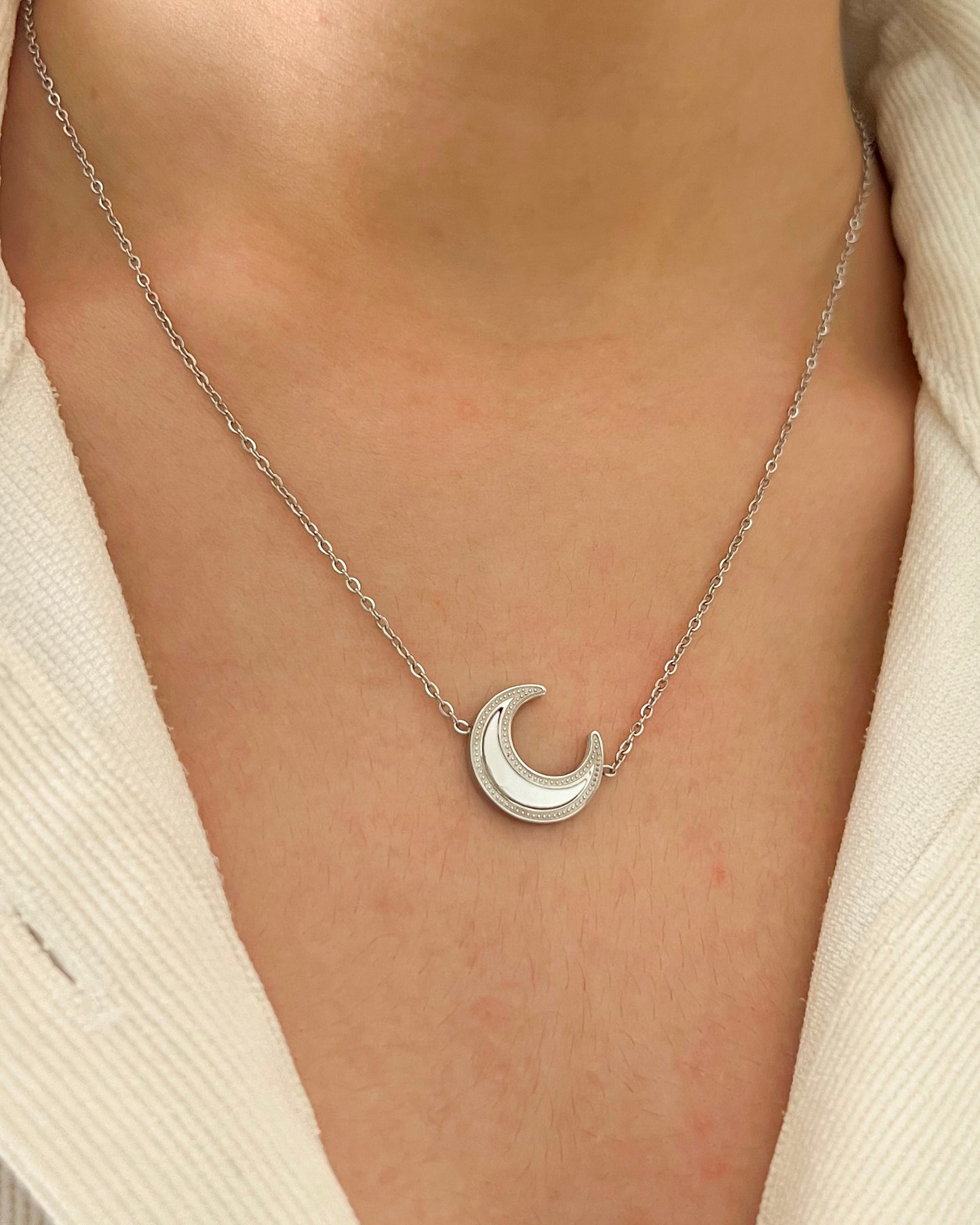 Selene Moon Necklace - Gold & Silver