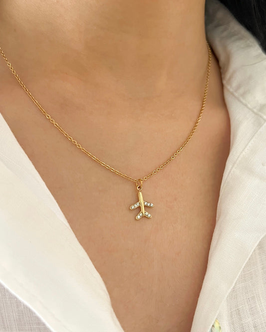 Wanderlust Airplane Necklace