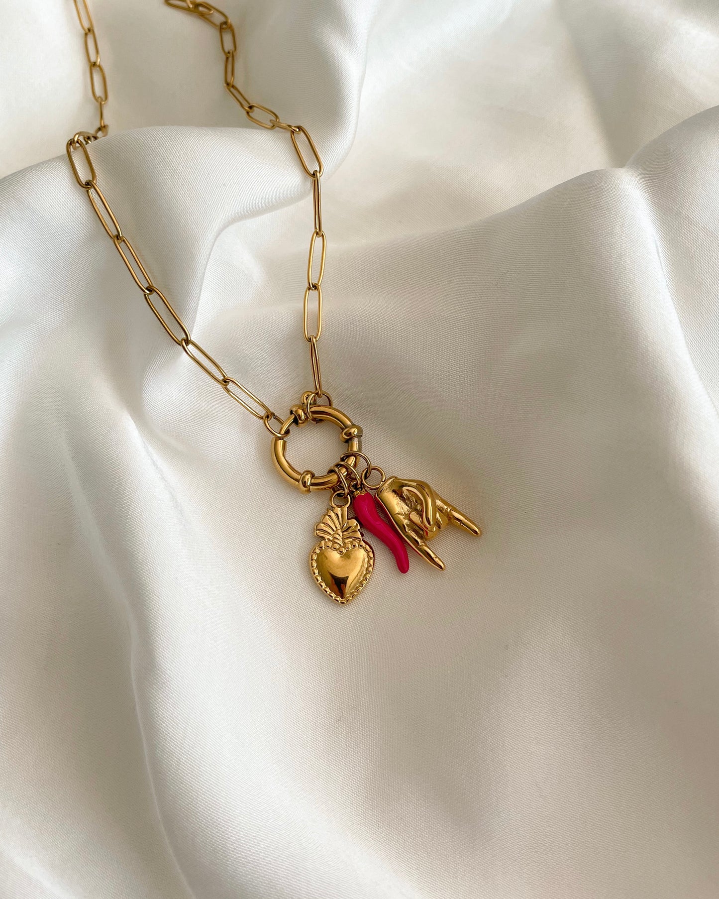 Heart Chilli Charm Necklace