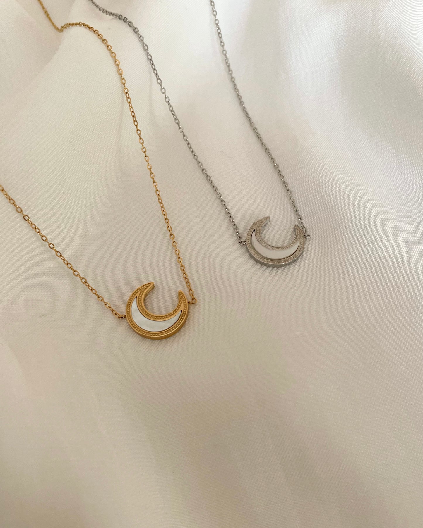 Selene Moon Necklace - Gold & Silver