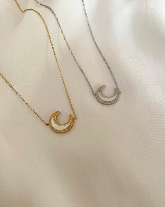 Selene Moon Necklace - Gold & Silver
