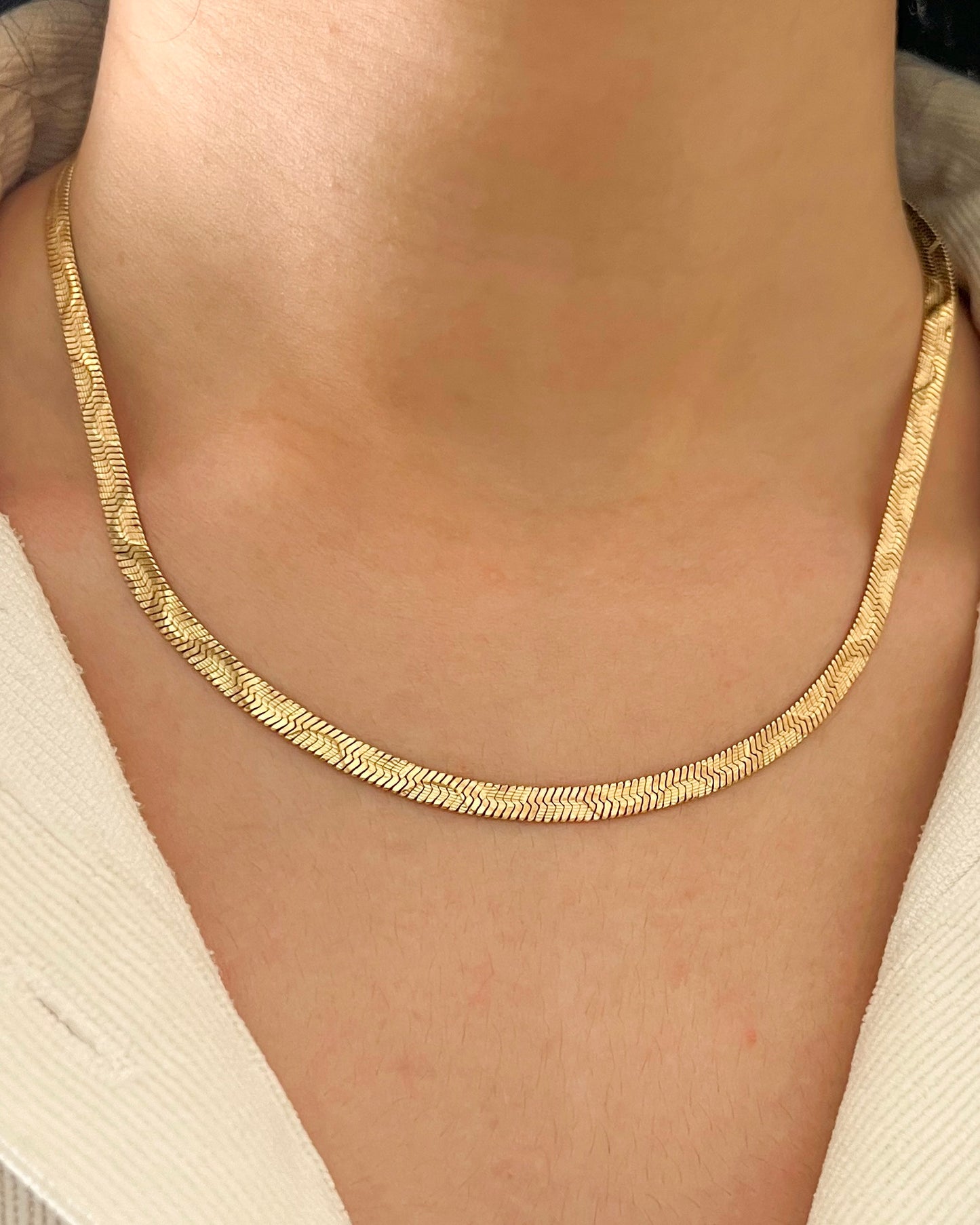 Textured Herringbone Necklace