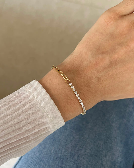 Daphne Tennis Paper Clip Bracelet