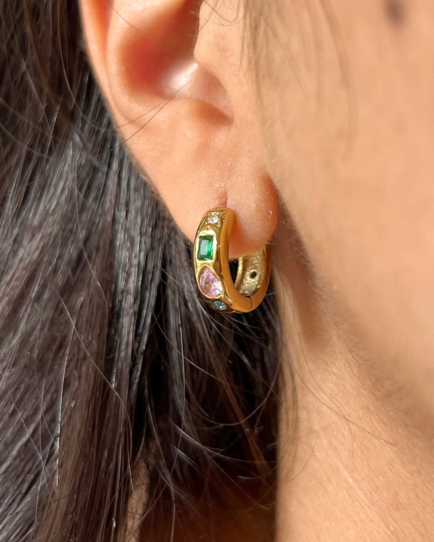 Gem Pop Huggie Earrings