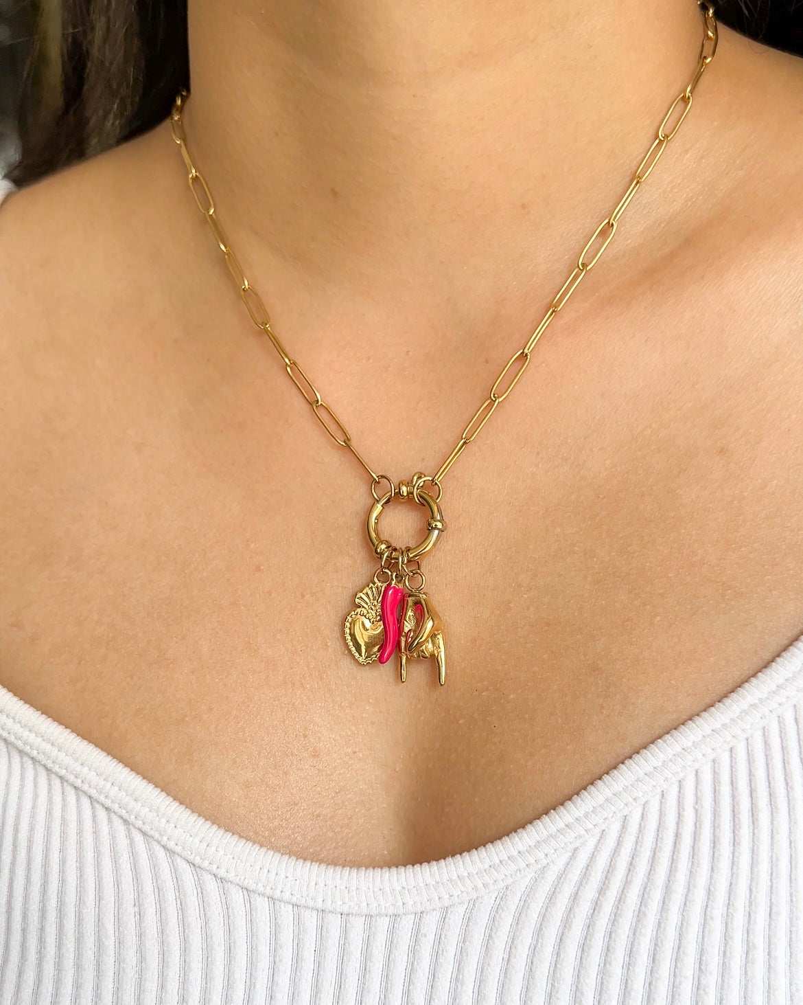 Heart Chilli Charm Necklace