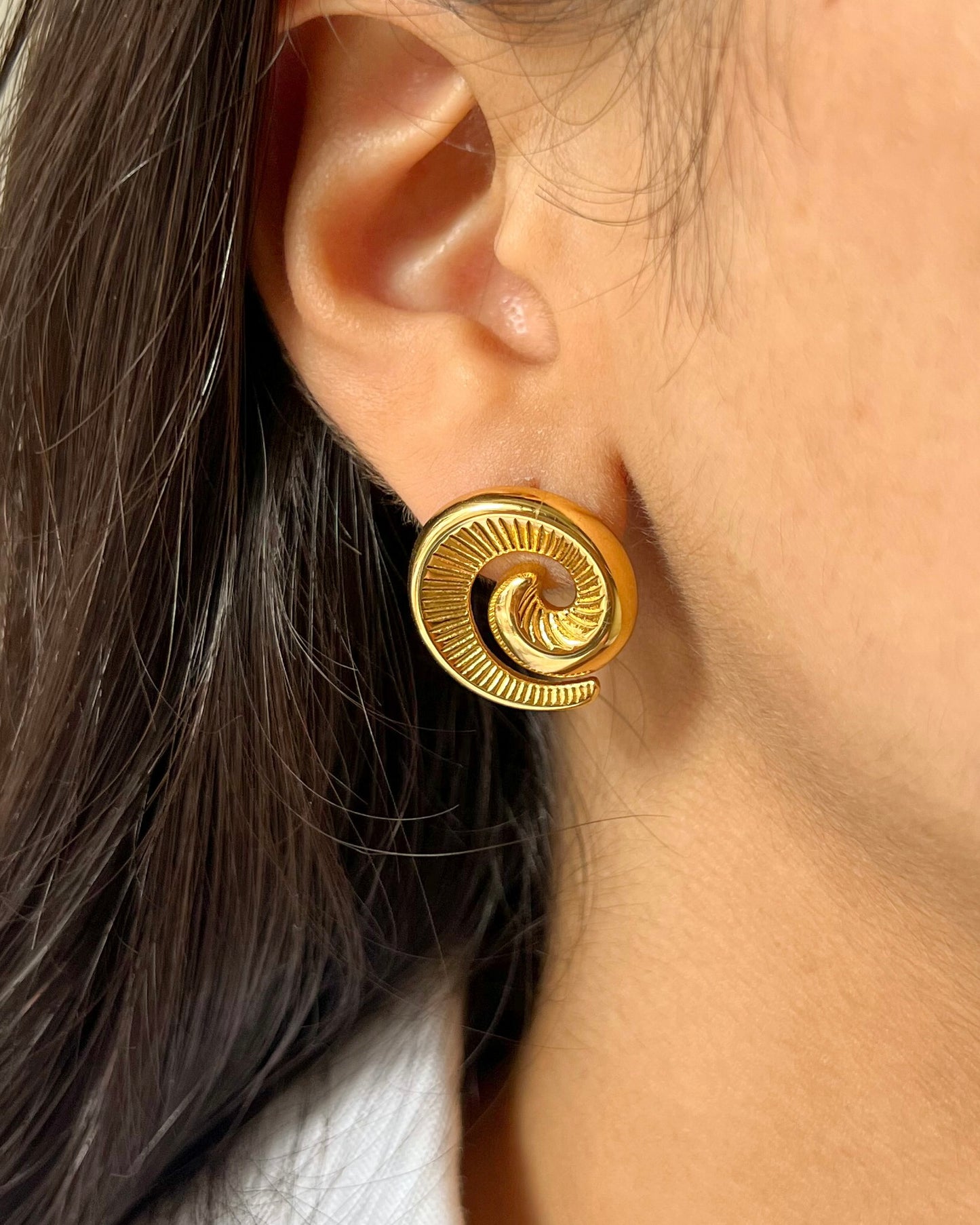 Coral Spiral Earring