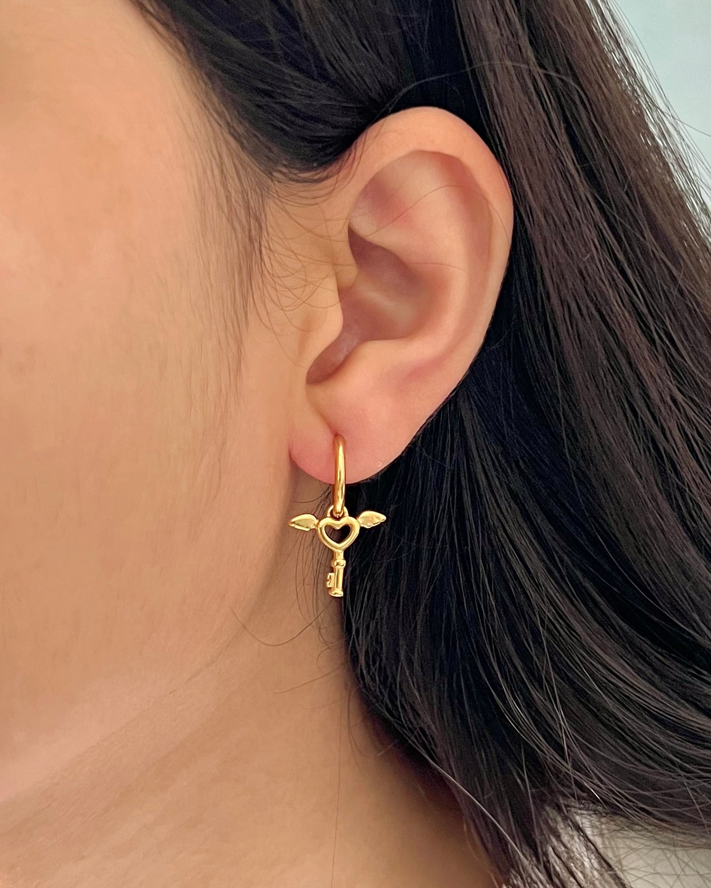 Heart Lock and Key Mismatched Earrings