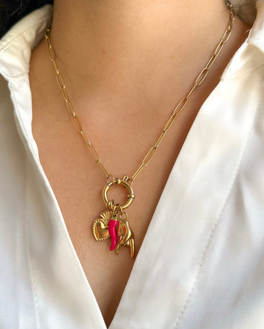 Heart Chilli Charm Necklace