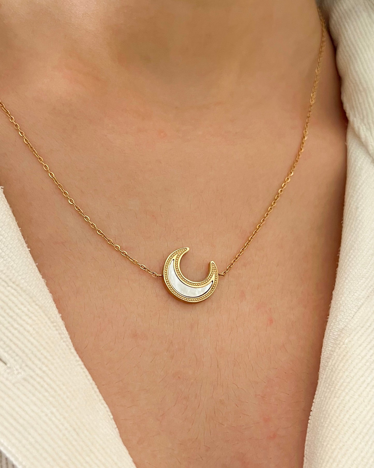 Selene Moon Necklace - Gold & Silver