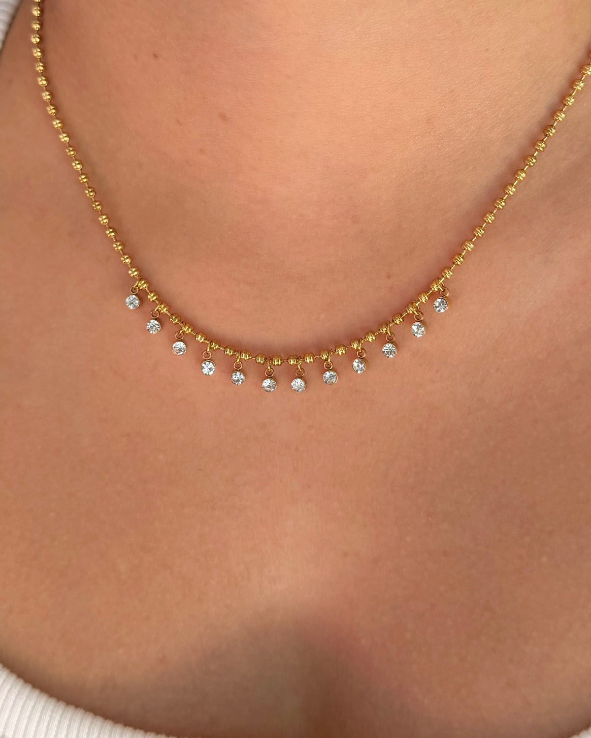 Dew Charm Necklace - White
