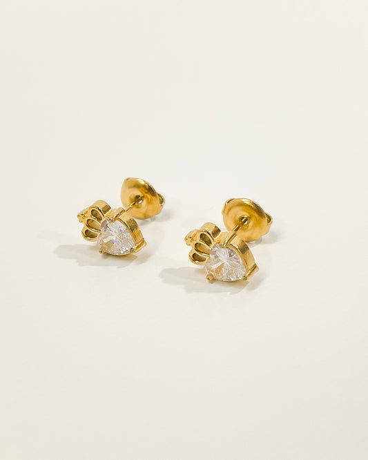 Heart Crown Stud Earrings