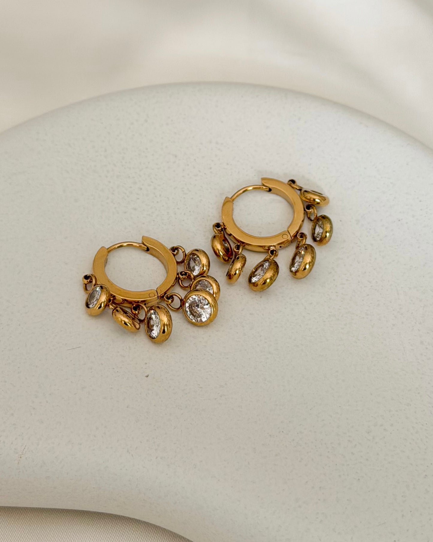 White Tia Charm Earrings