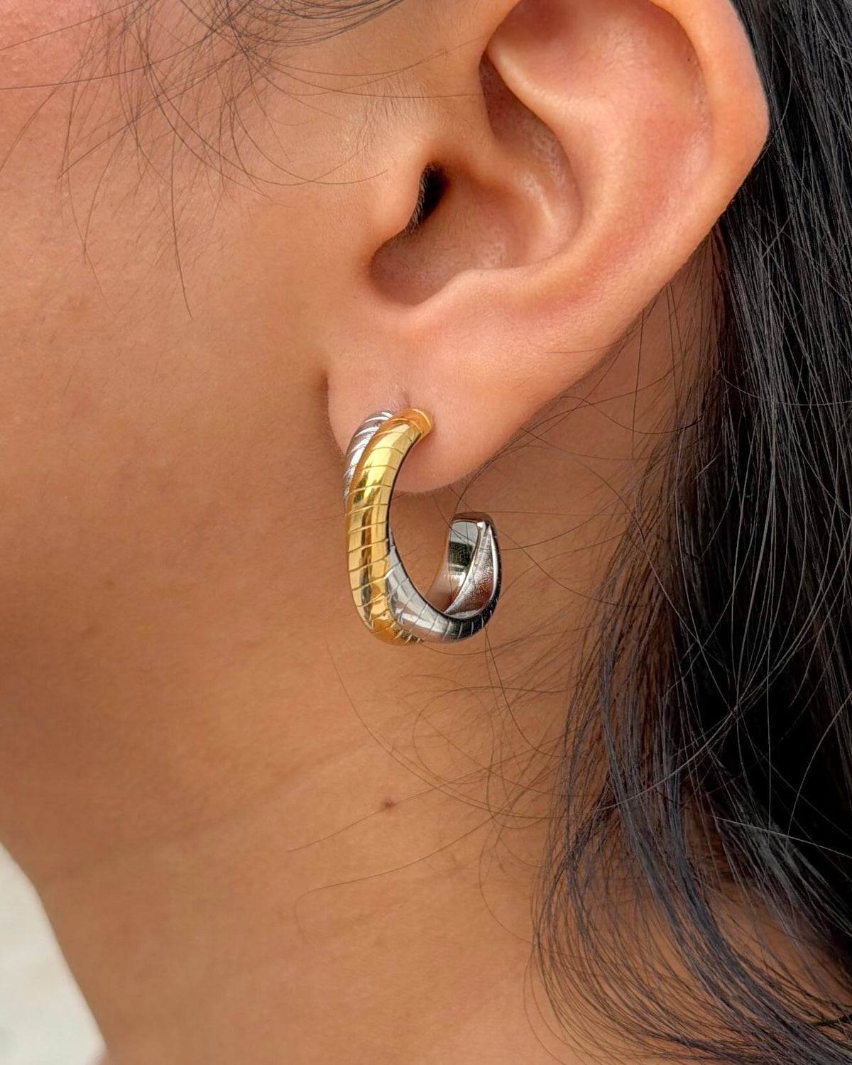 Intertwined Two Toned Earrings