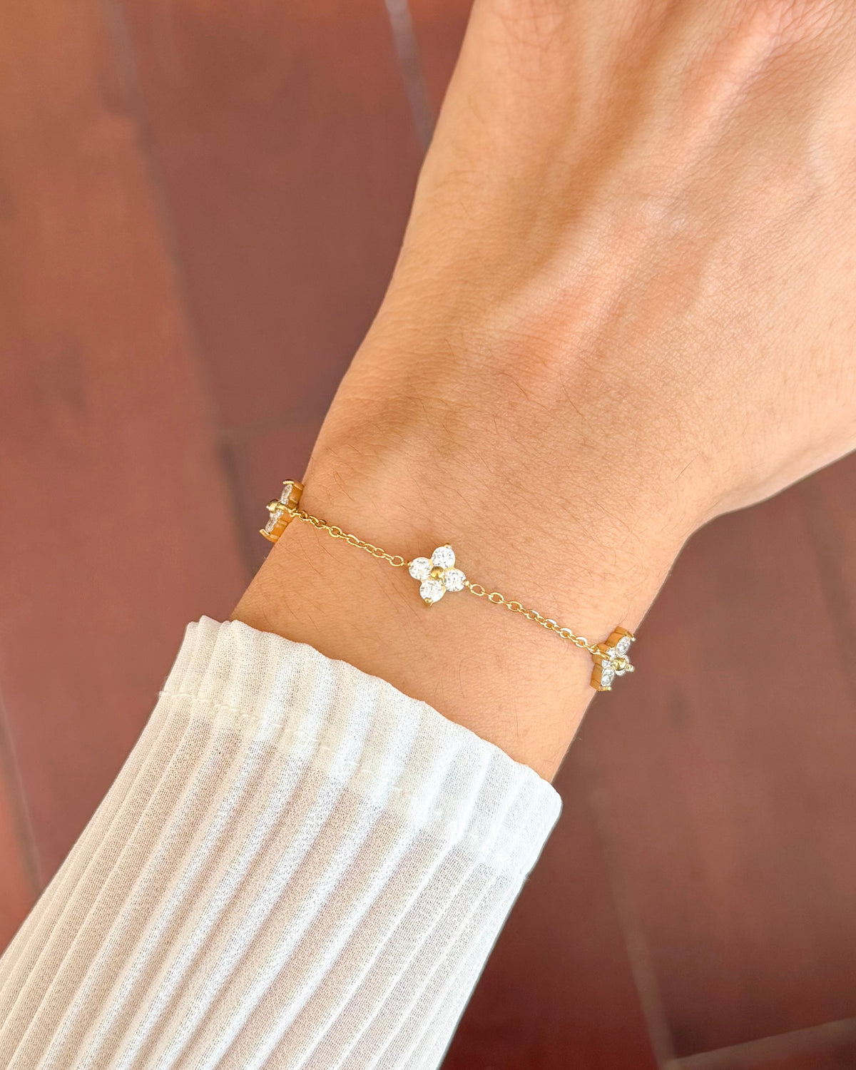 Petal Flower Zircon Bracelet