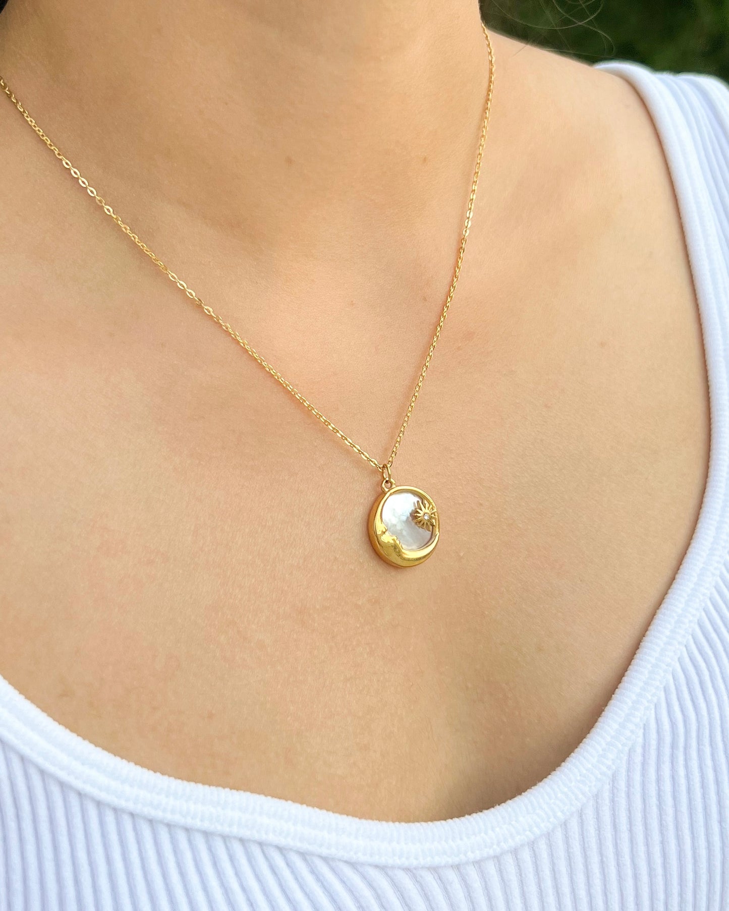 Sarah - Moon & Star Necklace