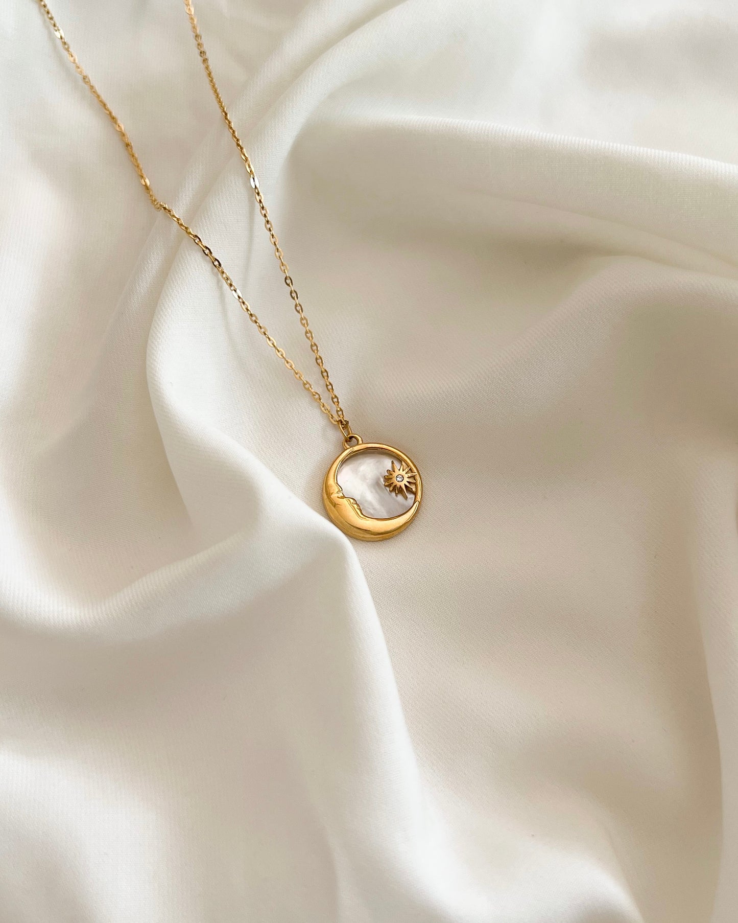 Sarah - Moon & Star Necklace