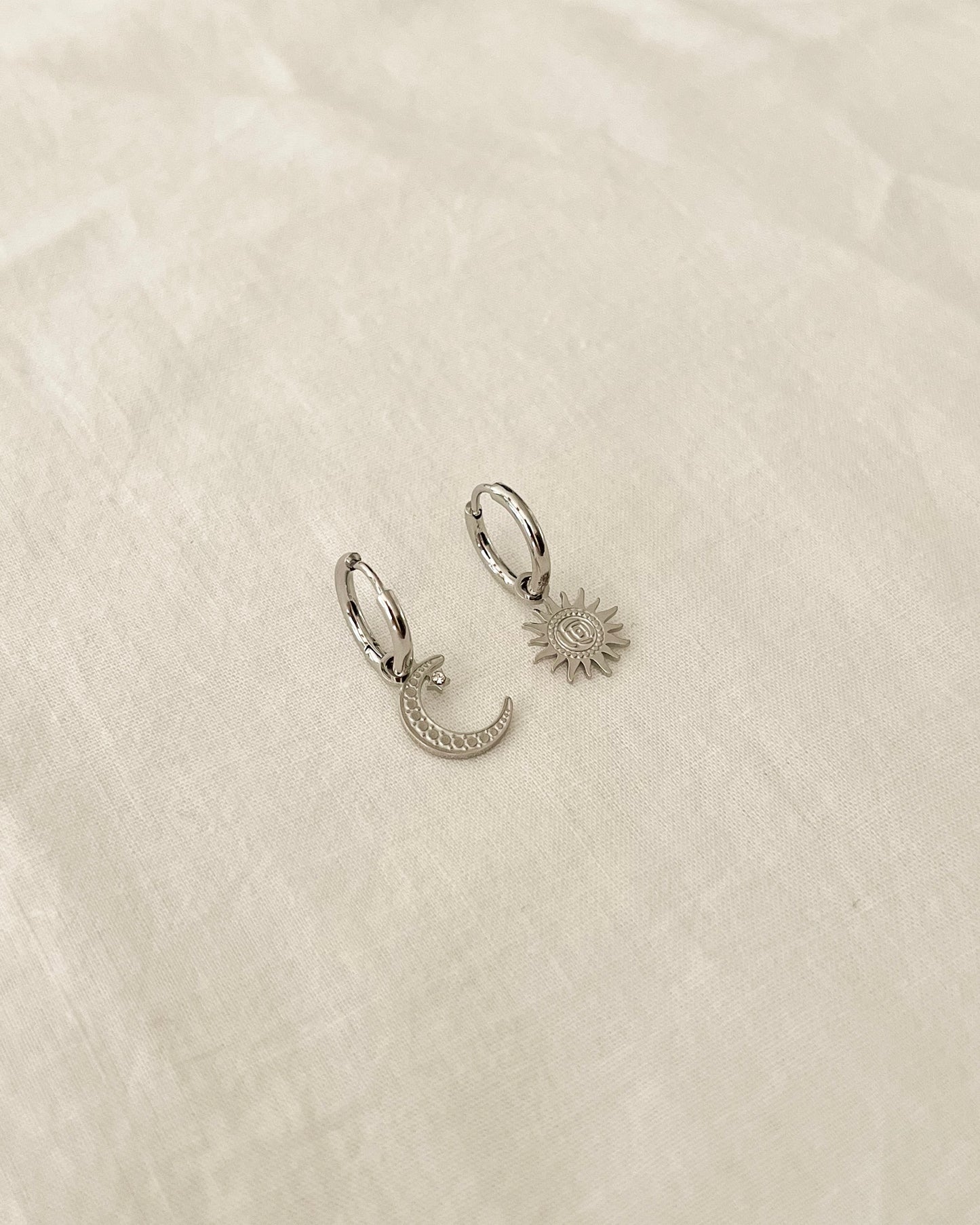 Celeste Mismatched Sun & Moon Earrings - Gold & Silver