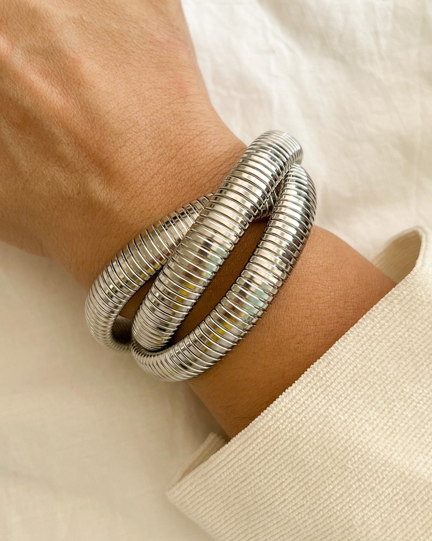 Ivy Three Layer Silver Bracelet