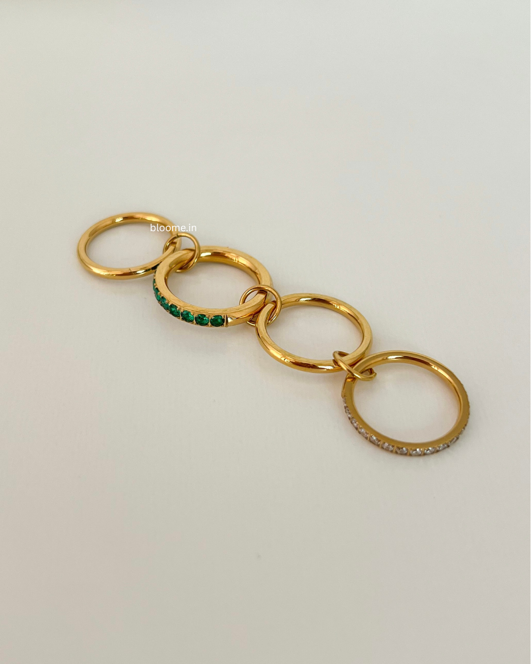 Green Martini Stacked Ring