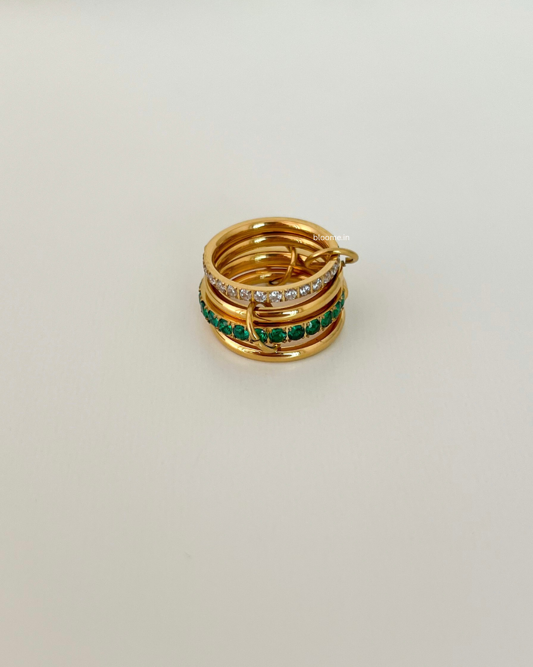 Green Martini Stacked Ring