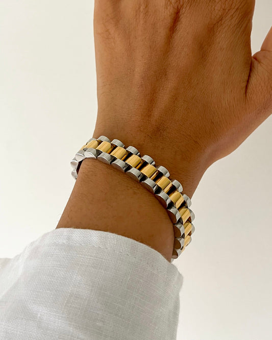 Two Toned Watch Strap Bracelet