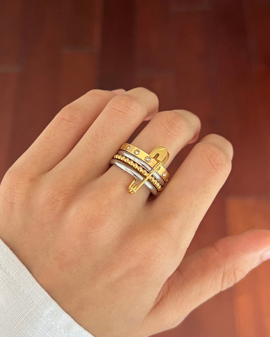 Linked Two Toned Ring
