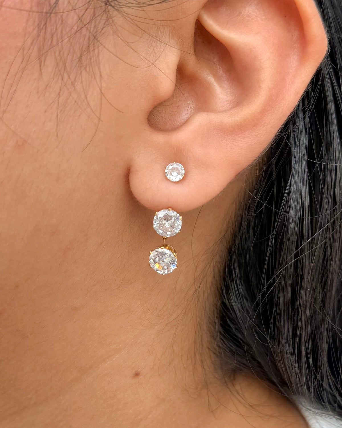 Coco Jacket Zircon Stud Earrings