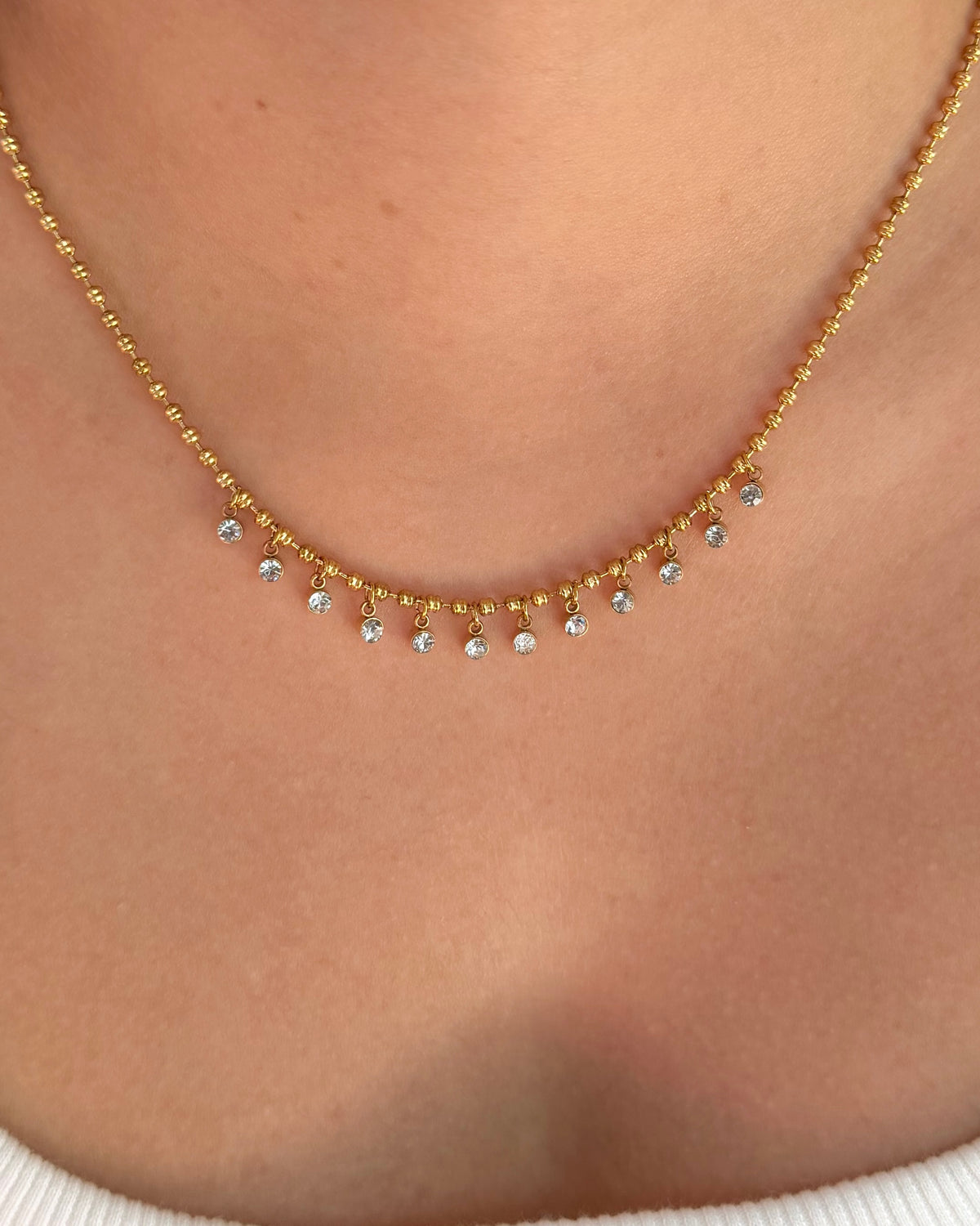 Dew Charm Necklace - White