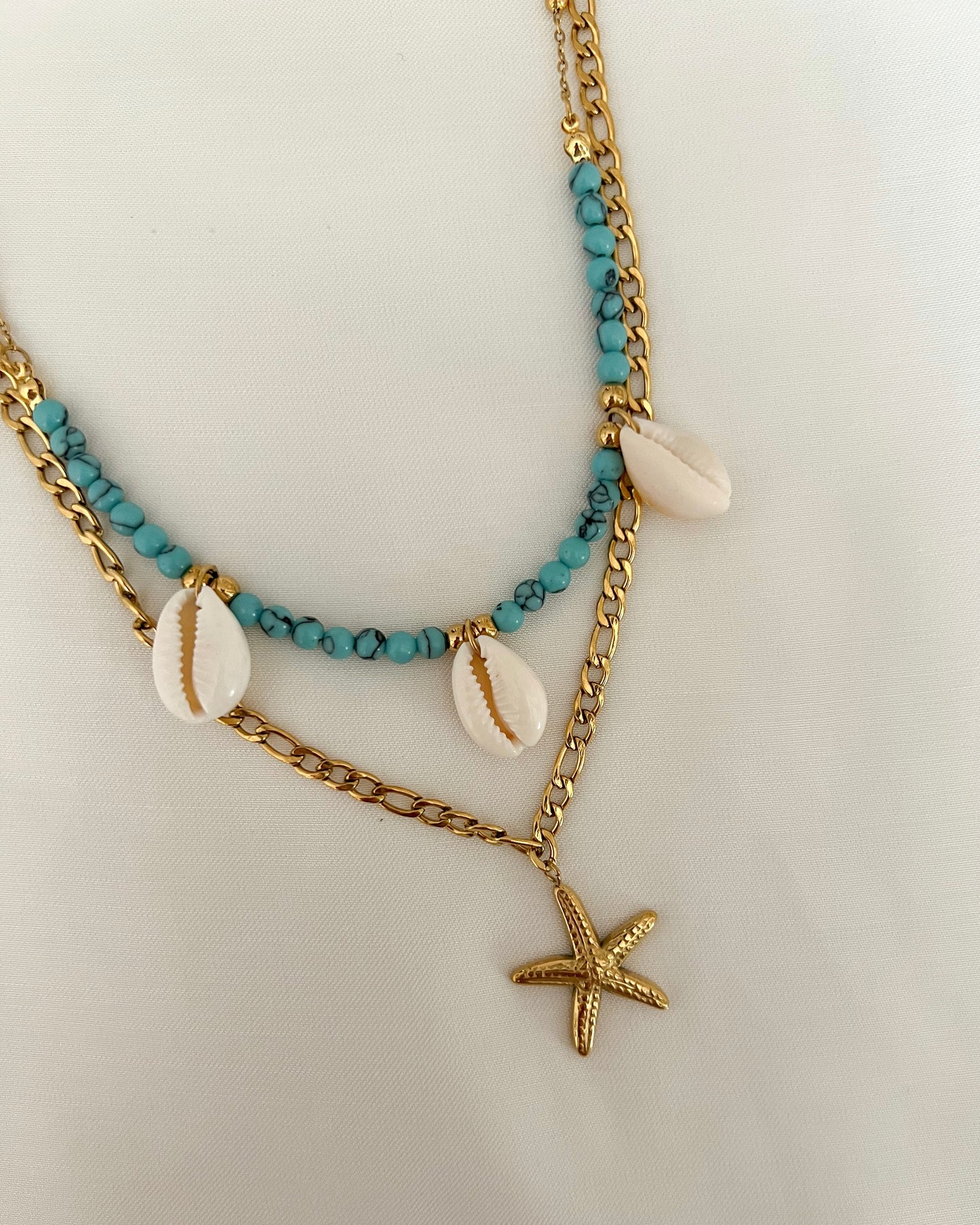 Sea Spell Double-Layered Shell & Starfish Necklace