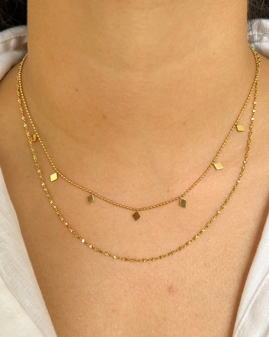 Golden Hour Double Layered Charm Necklace