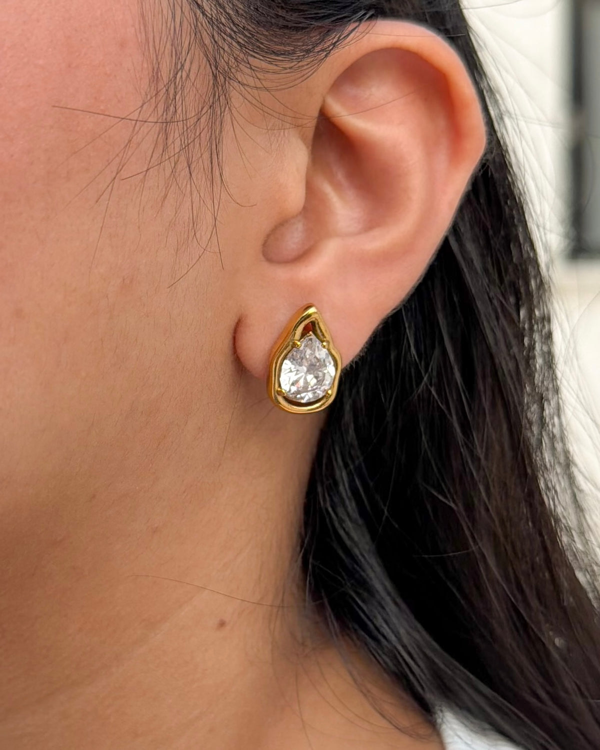 Haven Pear Zircon Stud Earrings