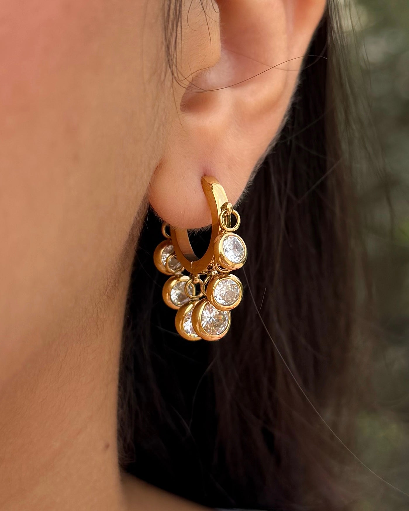 White Tia Charm Earrings