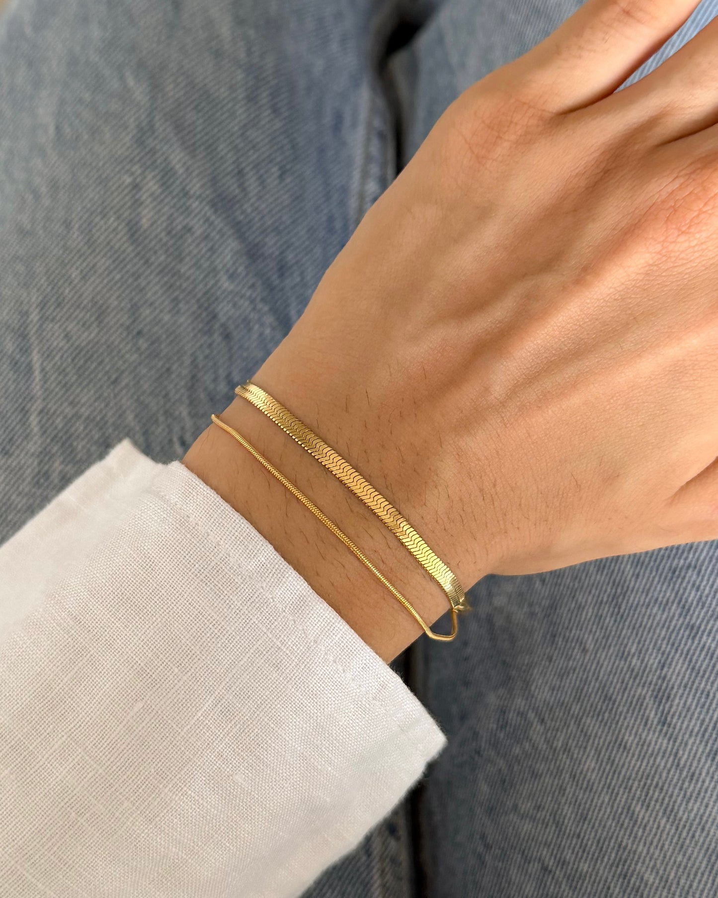 Layered Herringbone Bracelet