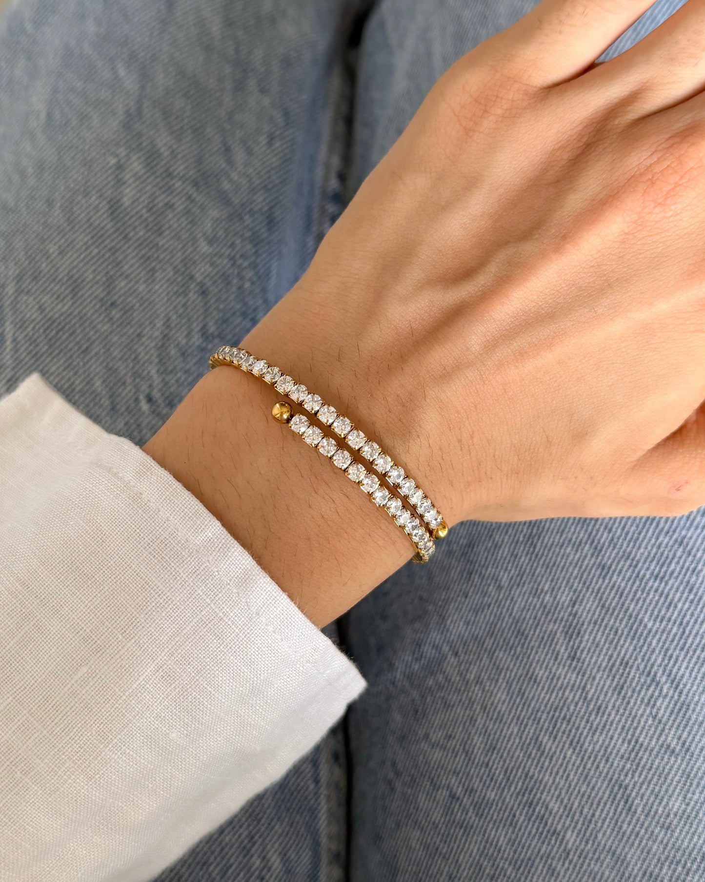 Isadora Zircon Spiral Tennis Bracelet