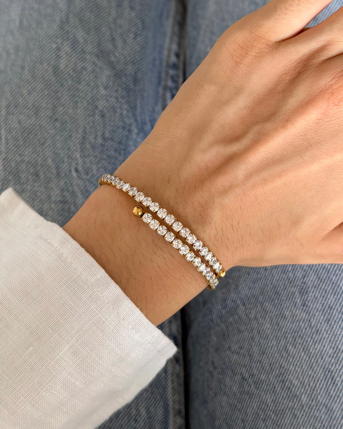 Isadora Zircon Spiral Tennis Bracelet