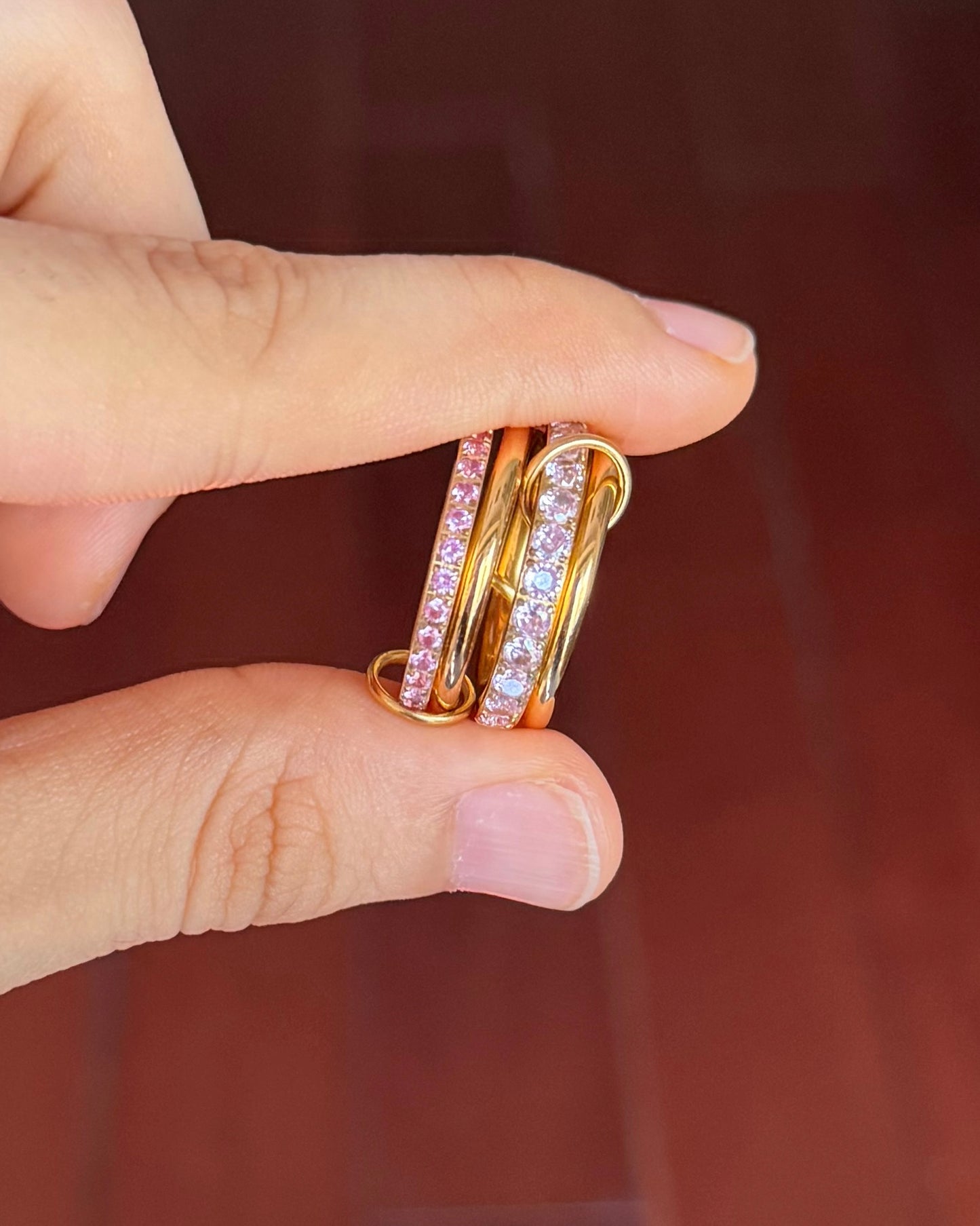 Baby Pink Martini Stacked Ring