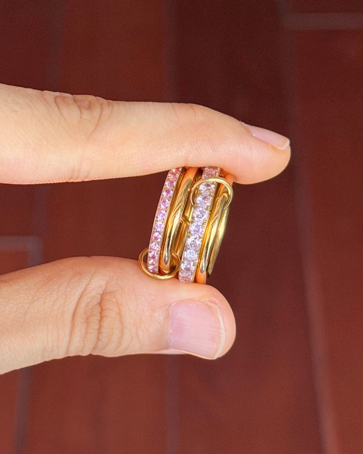 Baby Pink Martini Stacked Ring