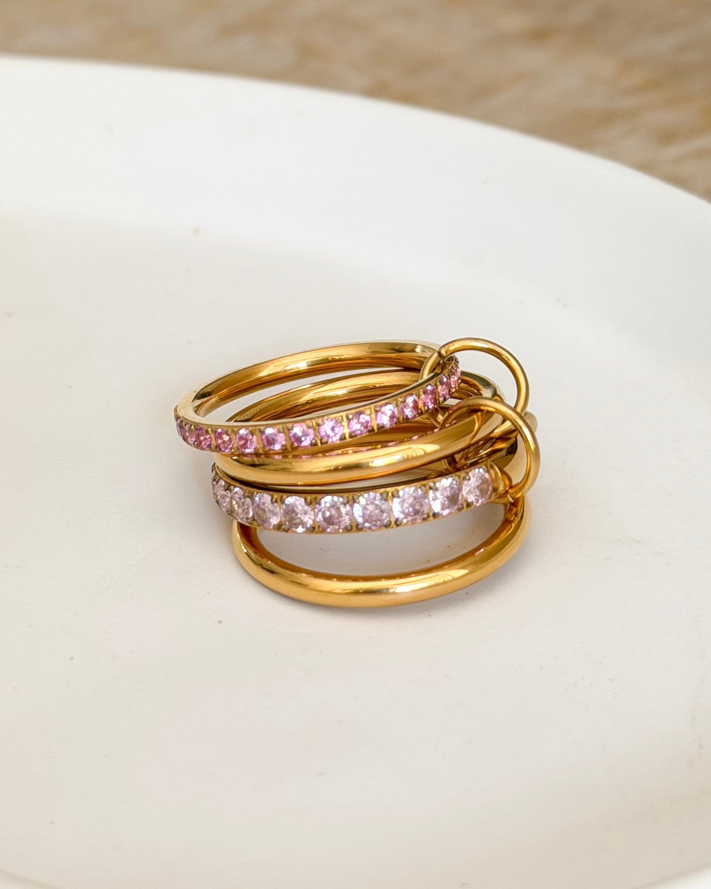 Baby Pink Martini Stacked Ring