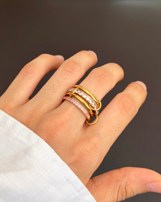 Baby Pink Martini Stacked Ring