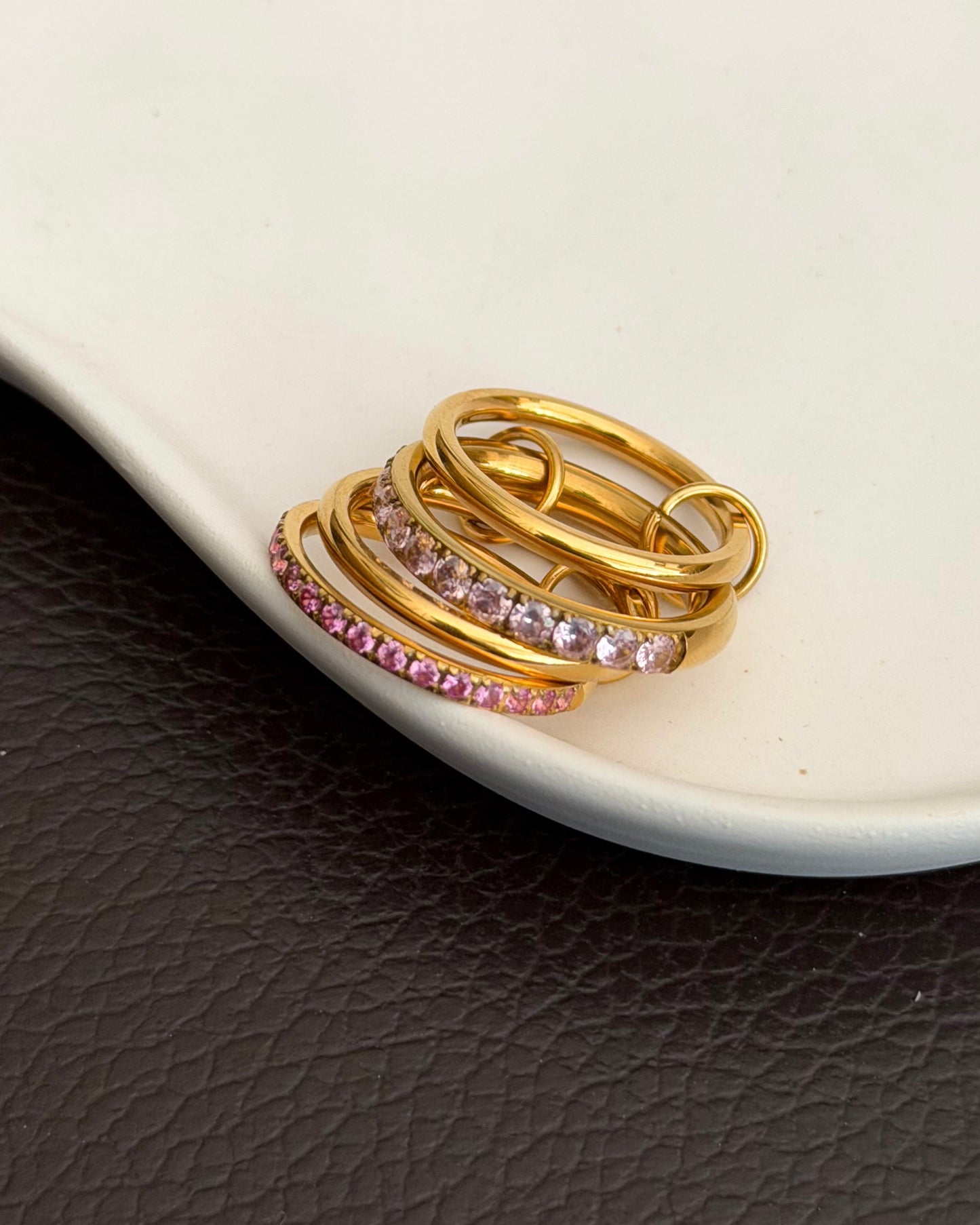 Baby Pink Martini Stacked Ring