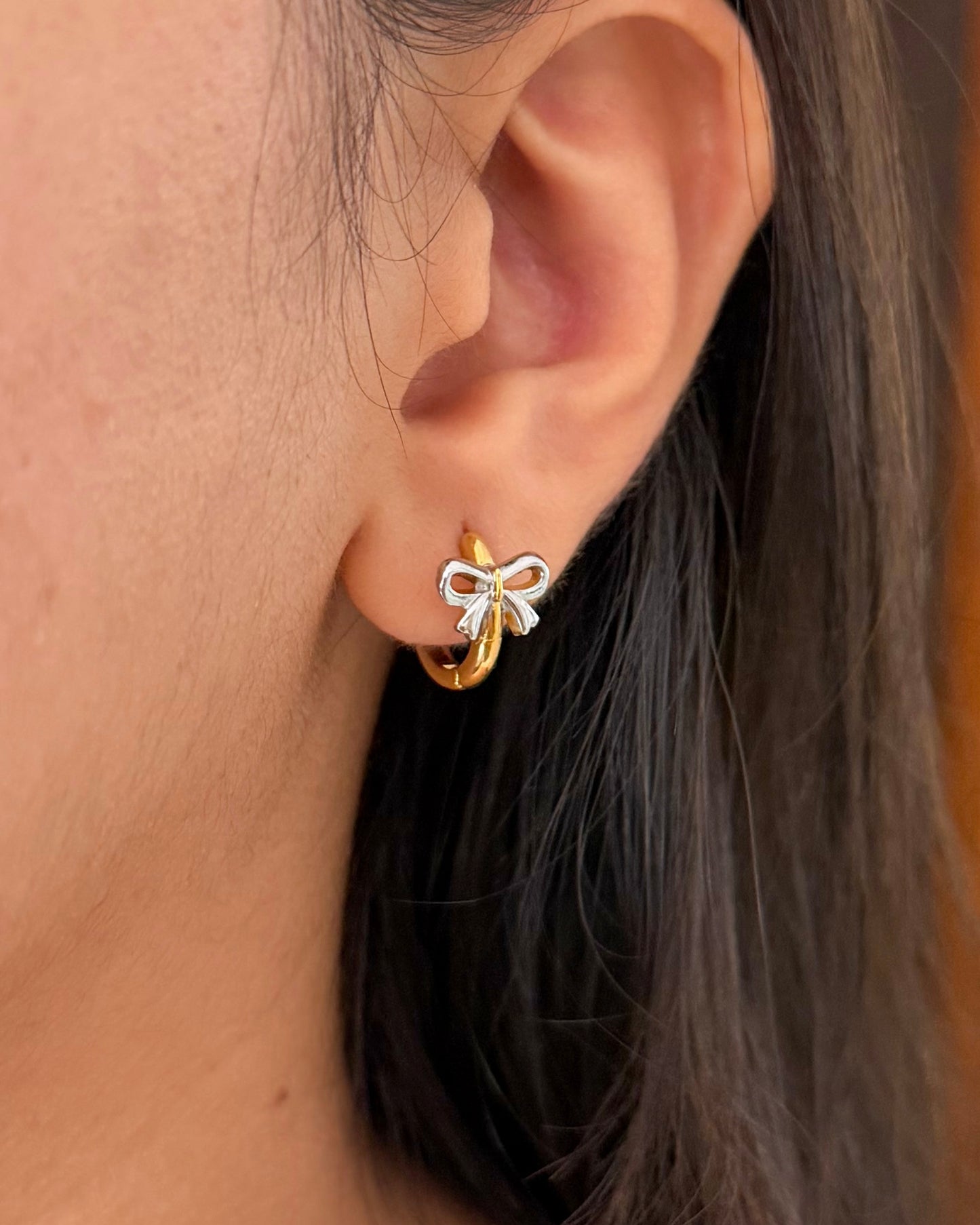 Two Toned Bow Earrings