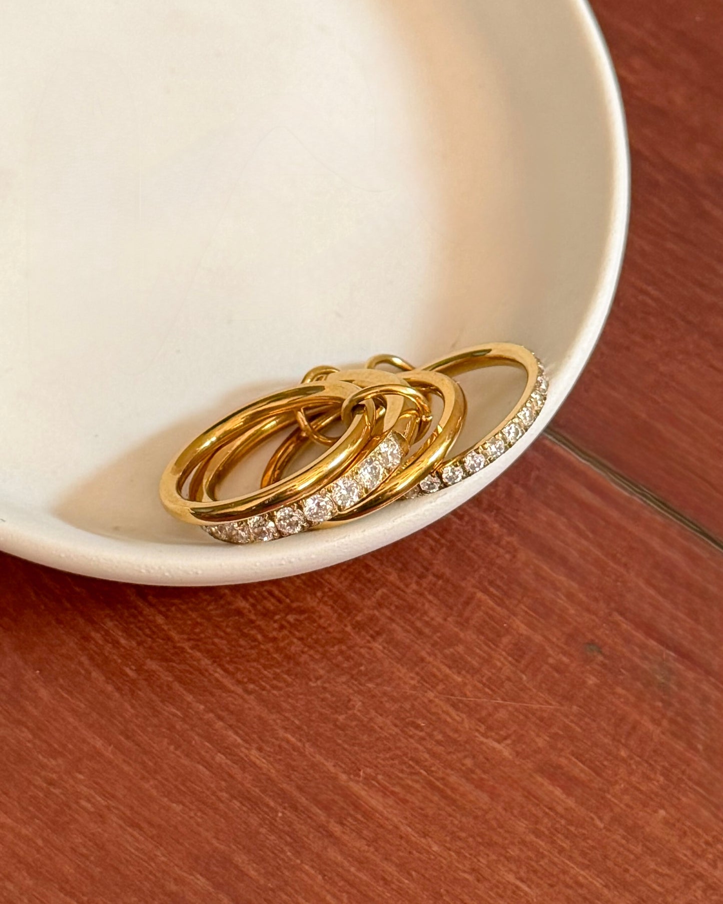 White Martini Stacked Ring