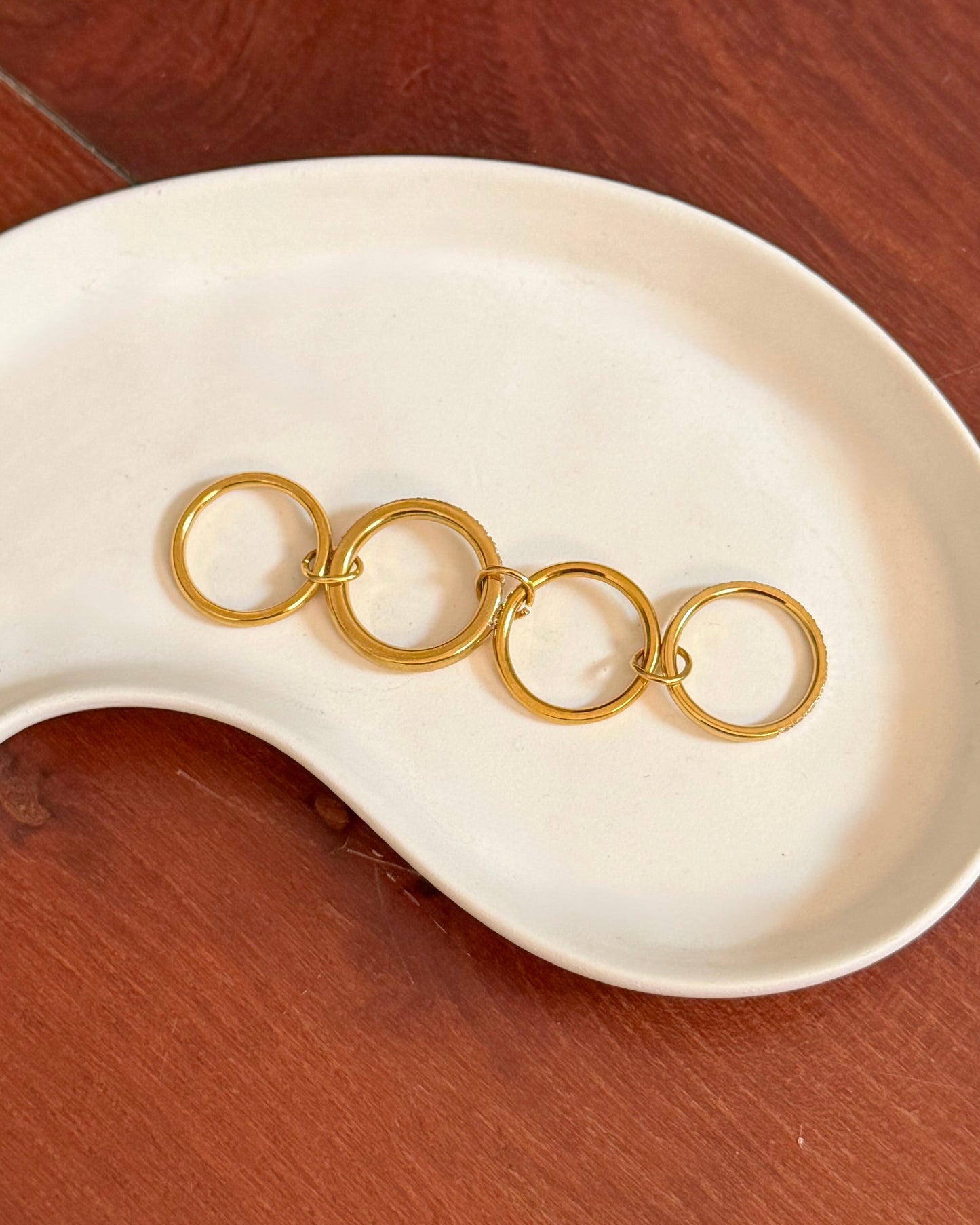 White Martini Stacked Ring