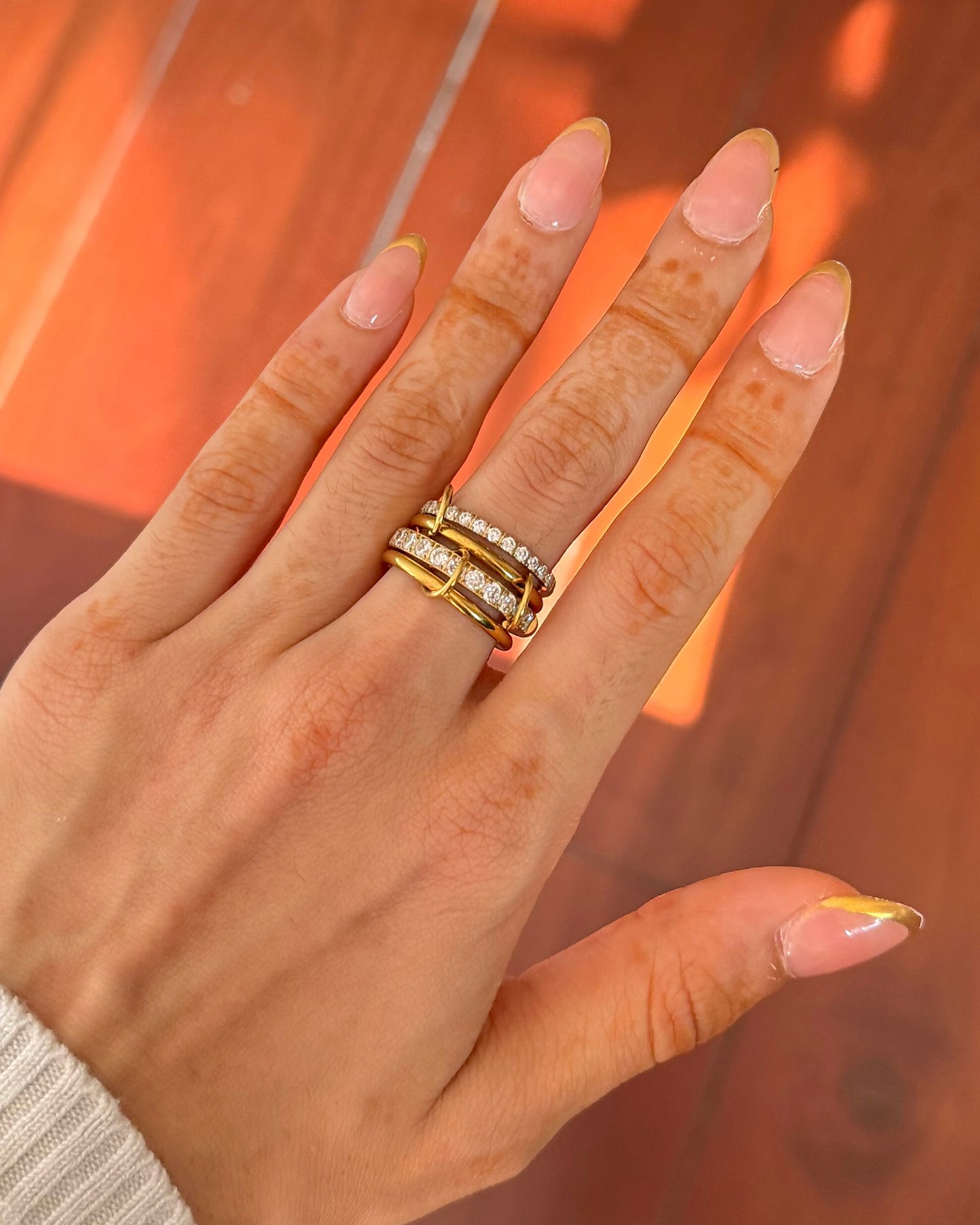 White Martini Stacked Ring