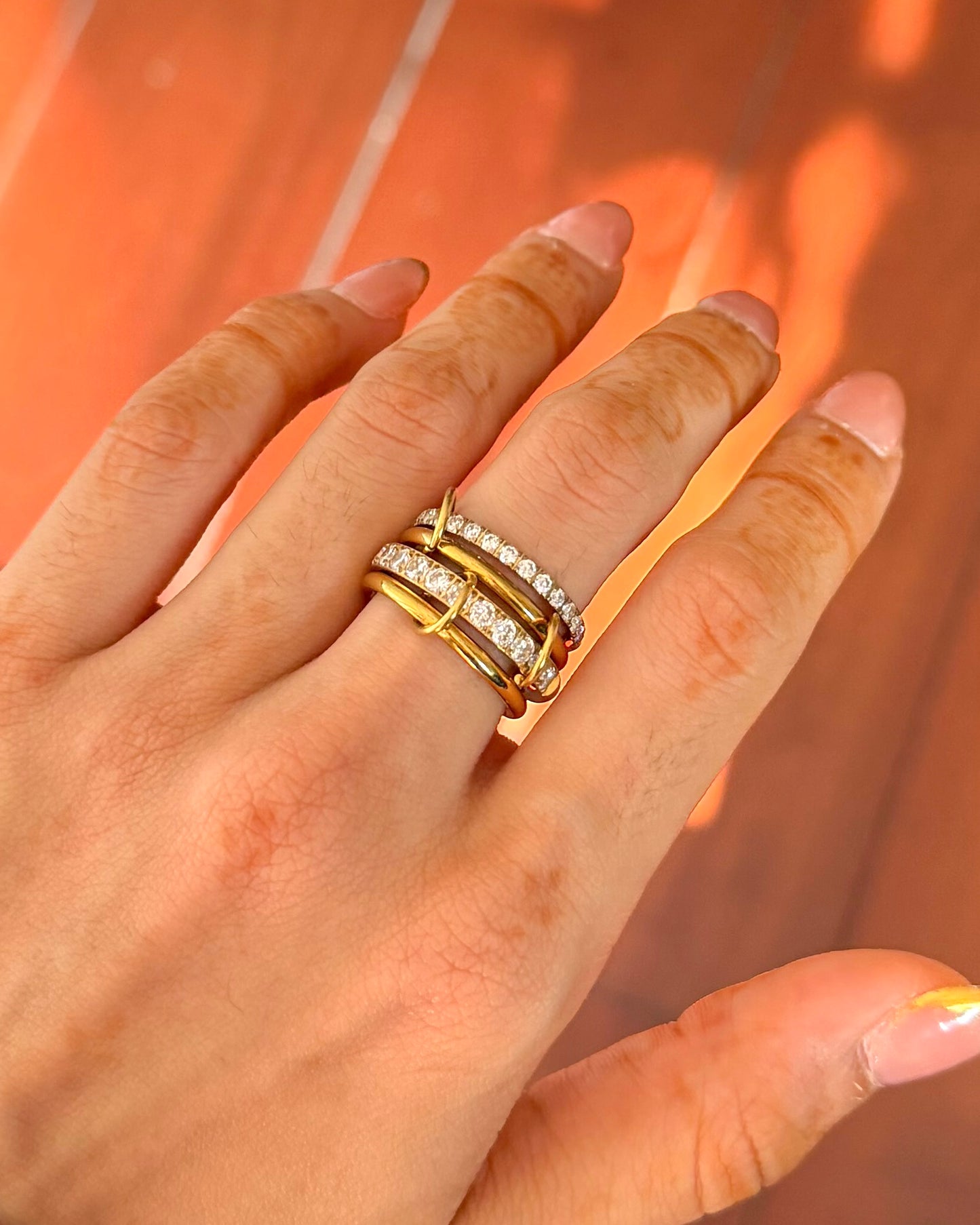 White Martini Stacked Ring
