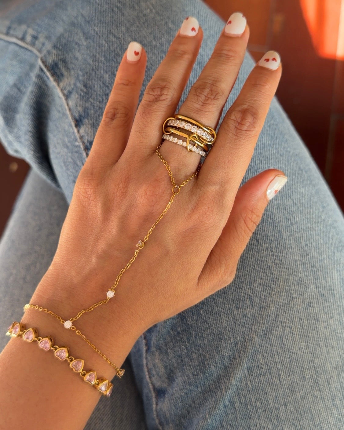 White Martini Stacked Ring