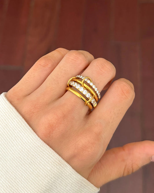 Martini Stacked Ring - White