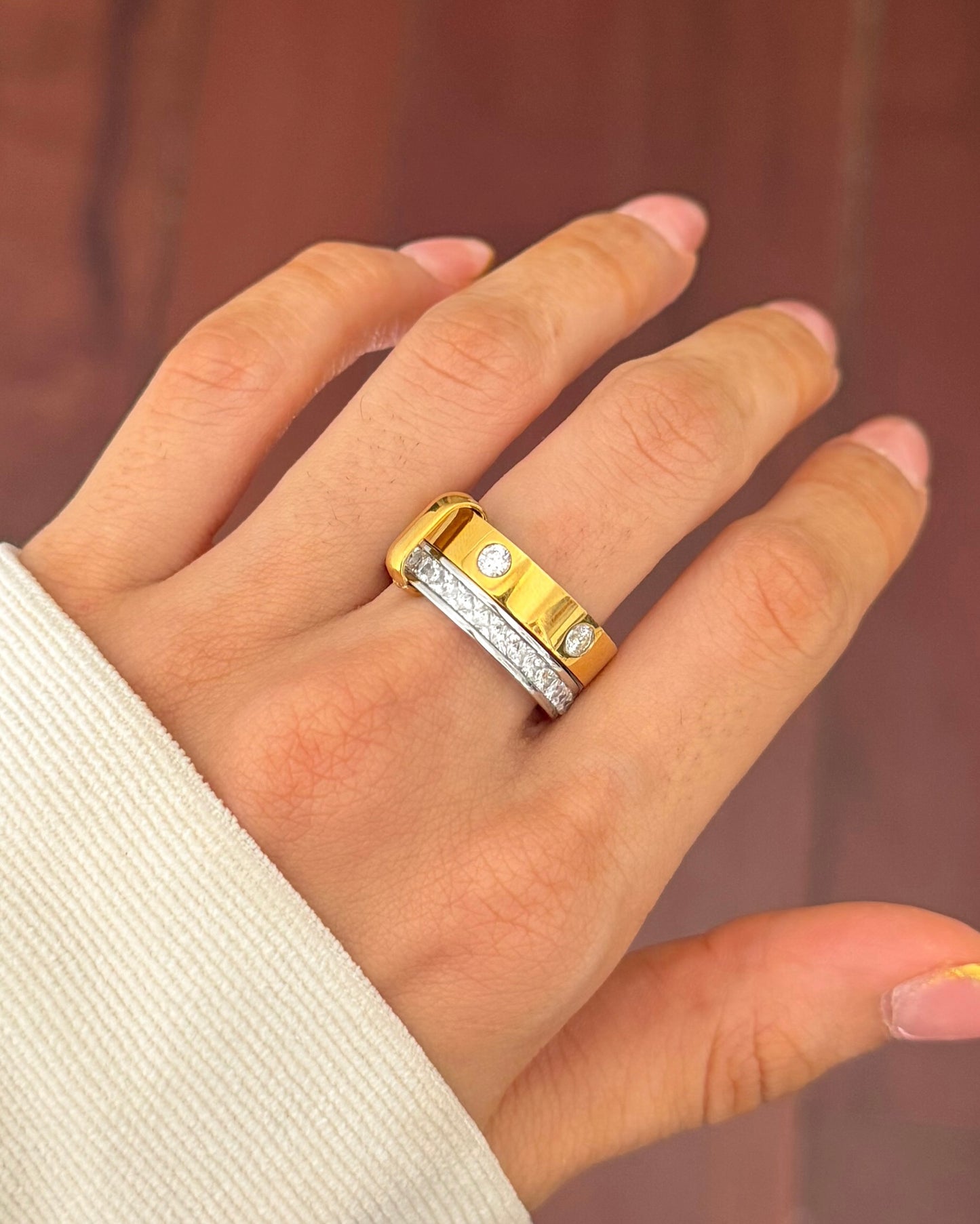 Manhattan Two Toned Stacked Ring